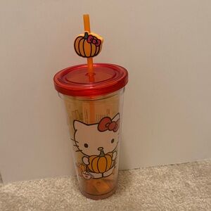 Hello Kitty Autumn Tumbler with Red Lid and Orange Straw